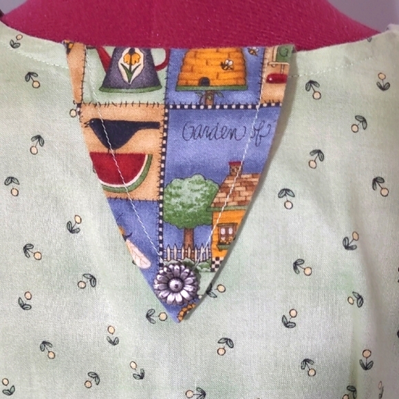 LG 100% Vintage Cotton Dress Teacher Garden Vibrant Patchwork Print Maxi Modest - Picture 9 of 14